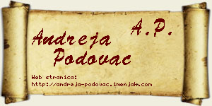 Andreja Podovac vizit kartica